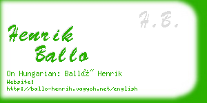 henrik ballo business card